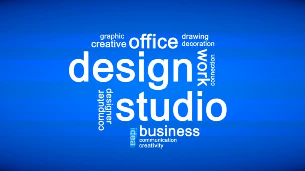 Studio de conception Animation Word Cloud, Animation de conception de texte. — Video