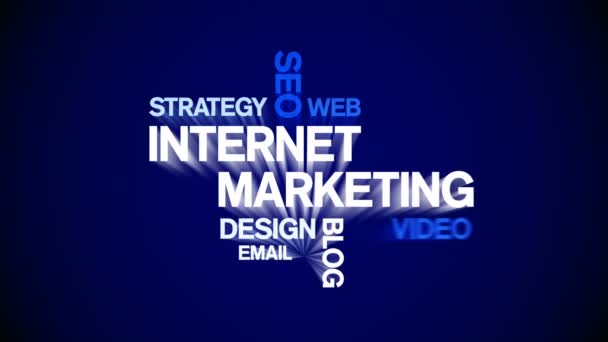4k Internet Marketing Animerad Tag Word Cloud, Text Design Animation. — Stockvideo