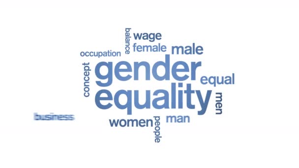 4k Gender Equality Animated Tag Word Cloud,Text Design Animation. — Stock Video