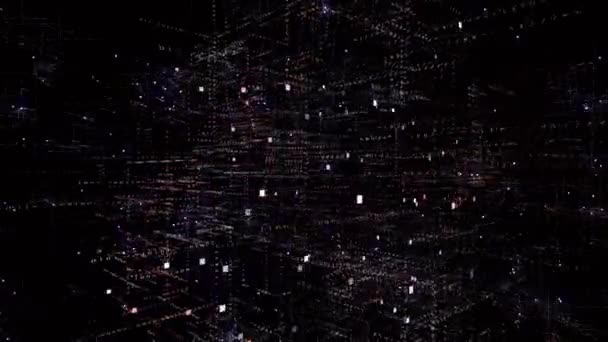 4k AI Штучний інтелект Мозковий ланцюг, двійковий текст коду Matrix . — стокове відео