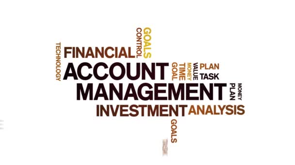 4k Account Management Animated Tag Word Cloud,Text Animation seamless loop. — Stock video