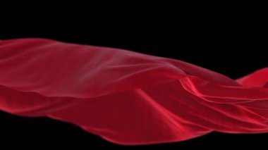 4k Kırmızı dalgalı ipek kumaş rüzgarda, kusursuz dalgalanan bayrak bez döngü arka plan.