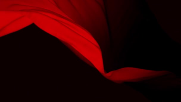 4k Red wavy silk fabric in wind,seamless waving flag cloth loop background. — Stock Video