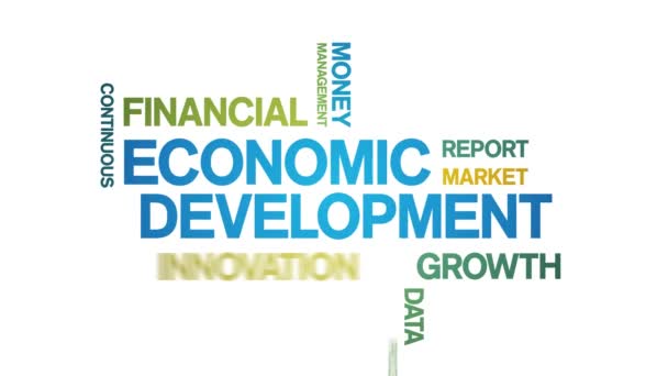 ( 영어 ) Economic Development Animated Tag Word Cloud, Text Animation seamless loop. — 비디오