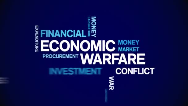 Economic Warfare Animated Tag Word Cloud, Text Design Animation bezešvé smyčky. — Stock video