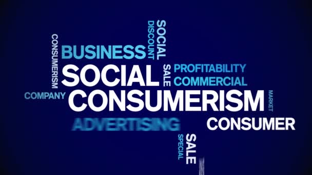 Social Consumerism Animated Tag Word Cloud,Text Design Animation seamless loop. — Stock Video