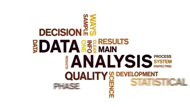 4k Data Analysis Animated Tag Word Cloud, Tekstontwerp big data Animatie lus. — Stockvideo