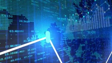 4K finansal tablo, Business tech Data trend hud grafiği, Ekonomik düğüm çizgisi.