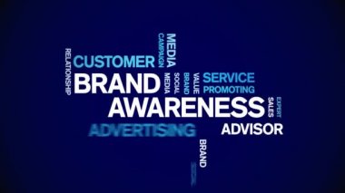 4k Brand Farkındalık Animasyon Etiket Kelime Bulutu, Metin Tasarım Animasyonsuz Döngü.