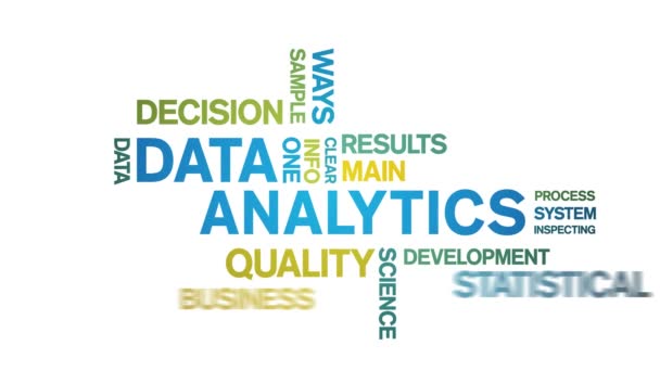 4k Data Analytics Animated Tag Word Cloud, Conception de texte Animation boucle transparente. — Video