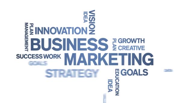 4k Business Marketing Animated Tag Word Cloud, Tekst Animatie naadloze lus. — Stockvideo