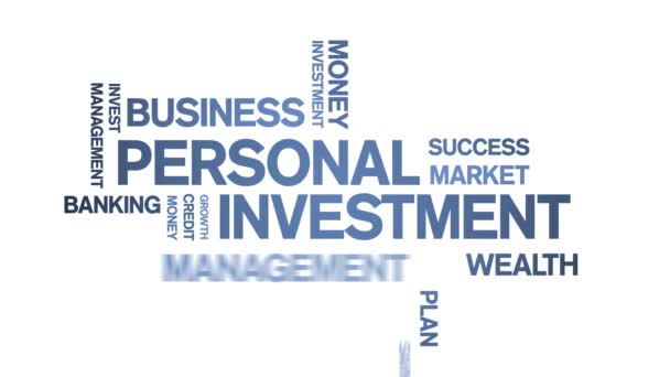 4k Personal Investment Animated Tag Word Cloud, Textanimation nahtlose Schleife. — Stockvideo