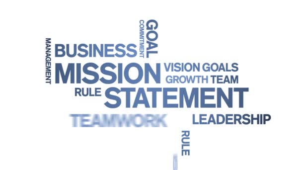 4k Mission Statement Animated Tag Word Cloud,Text Animation seamless loop. — Stock video