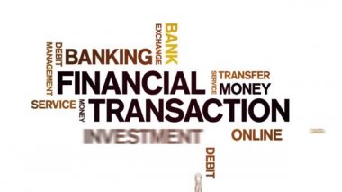 4k Finansal İşlem Etiket Kelime Bulutu, Metin Canlandırması kusursuz döngü.