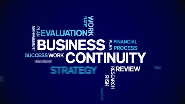 4k Business Continuity Animált címke Word Cloud, Text Animation zökkenőmentes hurkot. — Stock videók