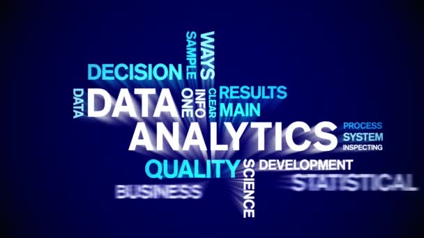 4k Data Analytics Animated Tag Word Cloud, Conception de texte Animation boucle transparente. — Video