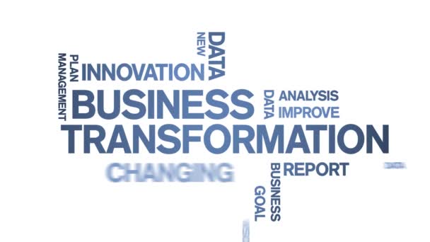 4k Business Transformation Animated Tag Word Cloud,Text Animation seamless loop — Stock video