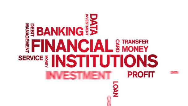 4k Financial Institutions Animated Tag Word Cloud,Text Animation seamless loop. — Stock video