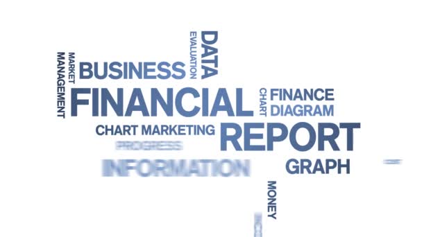 4k Financial Report Animated Tag Word Cloud,Text Design Animation seamless loop — Stock video
