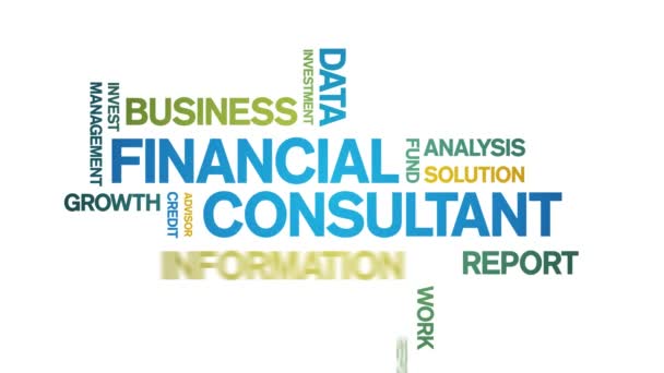 4k Financial Consultant Animated Tag Word Cloud,Text Animation seamless loop. — Stock video