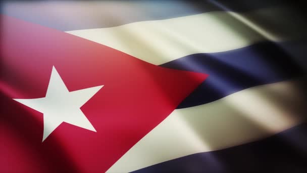 4k Cuba Nationale vlag rimpels wind in Cubaanse naadloze lus achtergrond. — Stockvideo