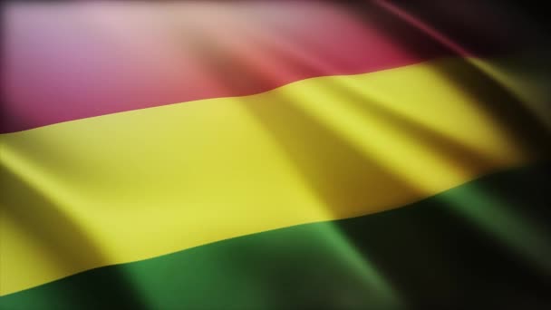 4k Bolivia Bandiera nazionale rughe vento in boliviano senza soluzione di continuità loop sfondo. — Video Stock