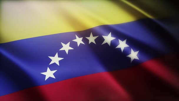 4k Venezuela Bandiera nazionale rughe vento in venezuelano senza soluzione di continuità loop sfondo — Video Stock