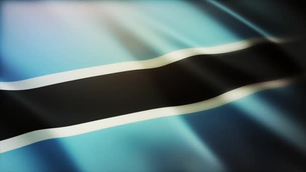 4k Botswana Nationalflagge Falten Wind in nahtloser Schleife Hintergrund. — Stockvideo