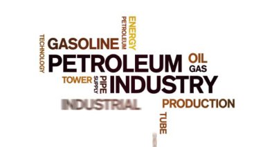 4k Petrol Endüstrisi Canlandırılmış Etiket Kelime Bulutu, Metin Canlandırması kusursuz döngü.