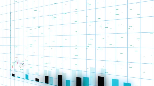 4k HUD grafiek en bar statistieken, Stock markt zakelijke gegevens visualisatie. — Stockvideo