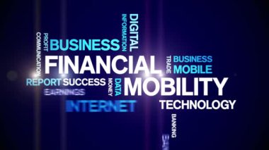 4k Mali Taşınabilirlik Animasyon Etiket Kelime Bulutu, Metin Canlandırması kusursuz döngü.