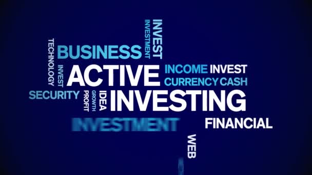 4k Active Investing Animated Tag Word Cloud,Text Design Animation seamless loop — Stock video