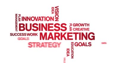 4k İş Pazarlama Animasyon Kelime Bulutu, Metin Canlandırması kusursuz döngü.