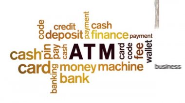 4k ATM Animasyon Sözcük Bulutu, Metin Tasarım Animasyon Tipsiz Döngü.