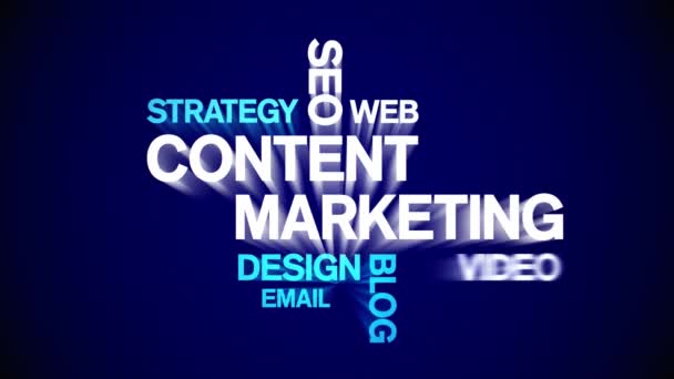 Content Marketing Animated Tag Word Cloud,Text Design Animation seamless loop. — Stock Video
