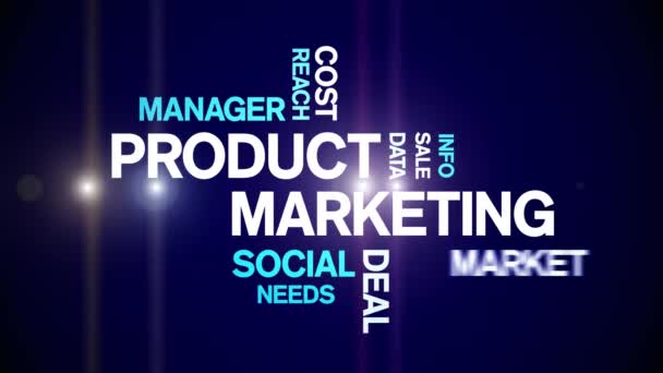 Product Marketing Animated Tag Word Cloud,Text Design Animation seamless loop. — Stock Video