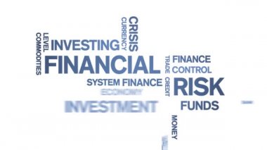 4k Finansal Risk Animasyon Sözcük Bulutu, Metin Tasarımı Kusursuz Döngü.