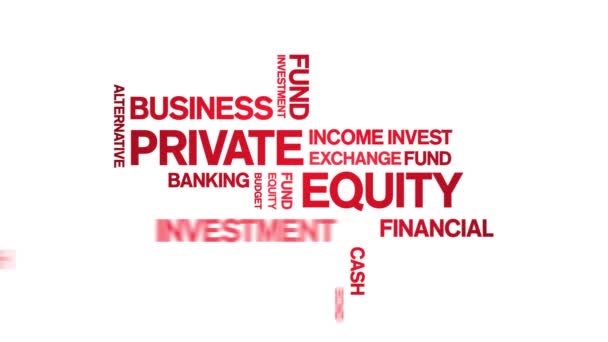 4k Private Equity Animated Tag Word Cloud, loop sem costura de animação de design de texto. — Vídeo de Stock