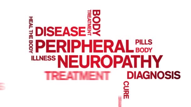 Neuropatía periférica palabra animada nube, diseño animación tipografía bucle. — Vídeos de Stock