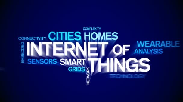 4k Internet Of Things Animated Tag Word Cloud, Szövegtervezés Animáció. — Stock videók