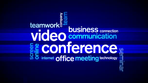 4k Video Conference Animated Tag Word Cloud, Τυπογραφία Σχεδίασης Κειμένου. — Αρχείο Βίντεο