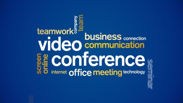 4k Video Conferencia Animated Tag Nube de palabras, Diseño de texto Tipografía de animación. — Vídeo de stock