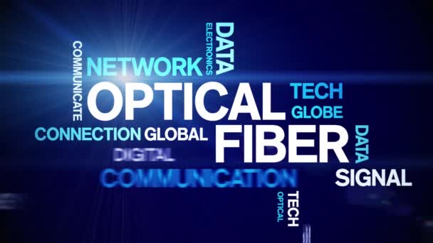 Fibra óptica animada nuvem de palavras, design animação tipografia loop sem costura. — Vídeo de Stock