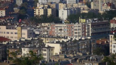 Kalabalık Çin şehir binası.