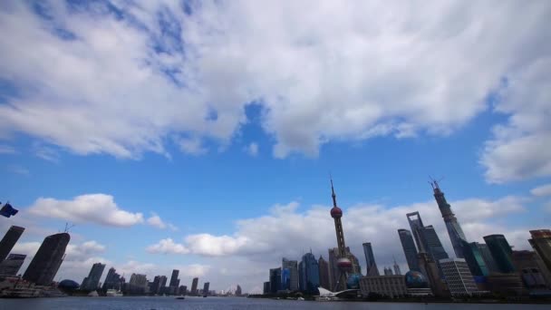 Shanghai horizon laps de temps, pudong Lujiazui centre financier & perle-tour. — Video