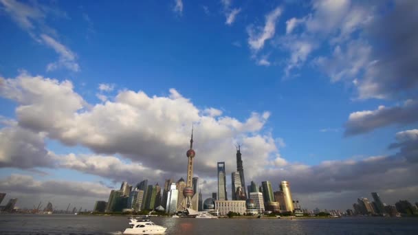 Шанхайский горизонт, мировой финансовый центр и городская застройка. — стоковое видео