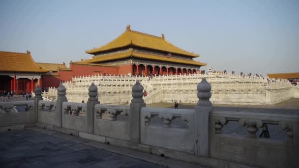 Beijing zakázané město, čínské královské architektury. — Stock video