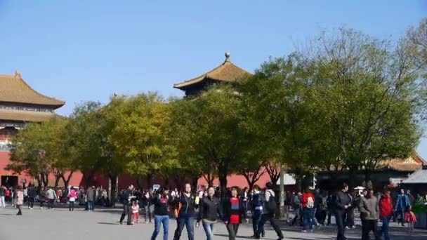 Beijing timelapse απαγορευμένη πόλη & τουρίστας, Royal Meridian Πύλη της Κίνας. — Αρχείο Βίντεο