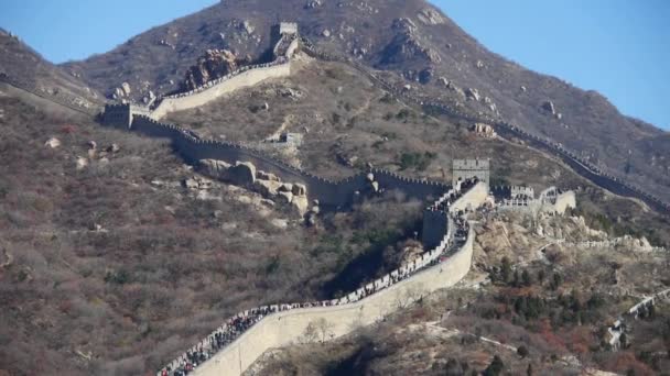Велика стіна, Китай стародавня оборонна інженерія . — стокове відео