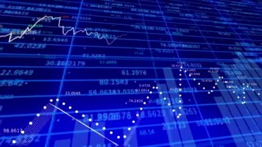 4K finansal tablo, Business tech Data trend hud grafiği, Ekonomik düğüm çizgisi.